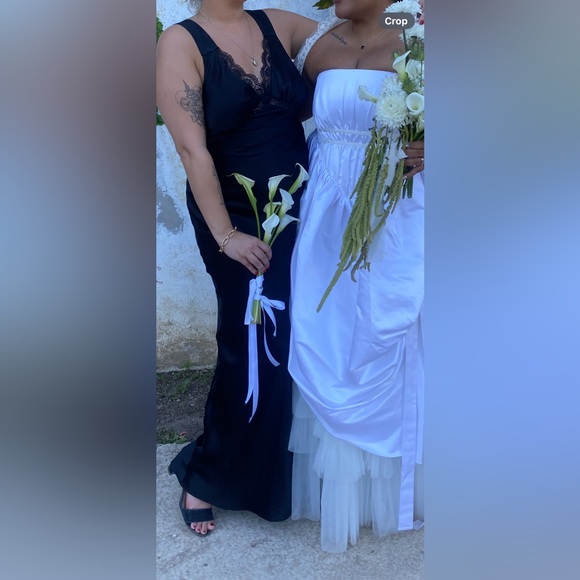 Reformation Chania Silk Dress in Black - Size 12 - Picture 3 of 3